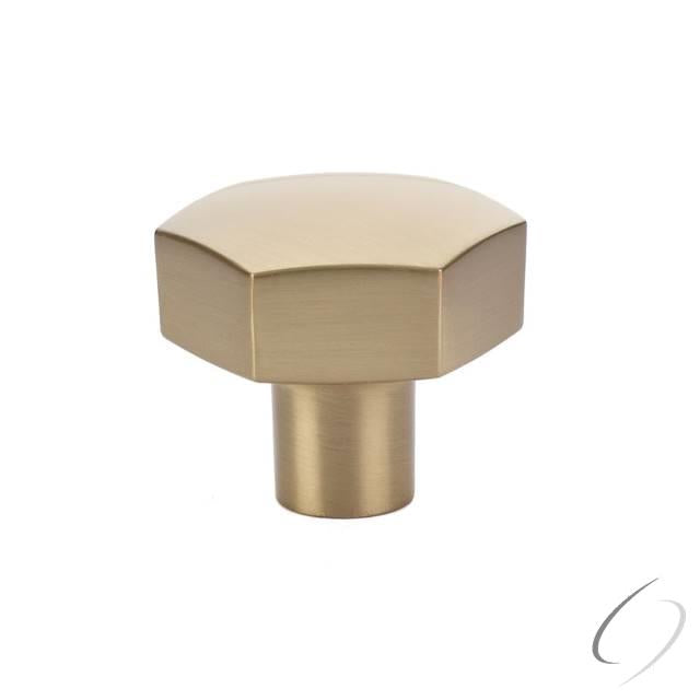 Emtek, 1-1/2" Mod Hex Cabinet Knob Satin Brass Finish