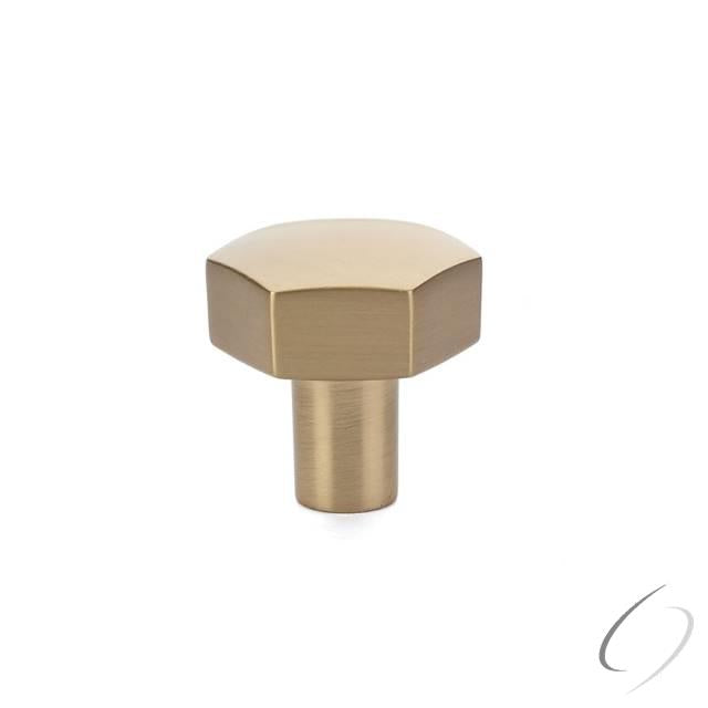 Emtek, 1-1/8" Mod Hex Cabinet Knob Satin Brass Finish