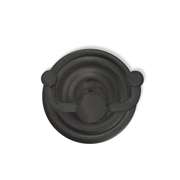 Emtek, 2609REGUS19 - Traditional Brass Double Hook with Rosette in Flat Black