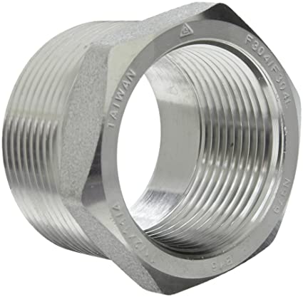 Merit Brass, 3414D-0804 - 1/2" x 1/4" Threaded Hex Head Bushing, 304/304L Stainless Steel