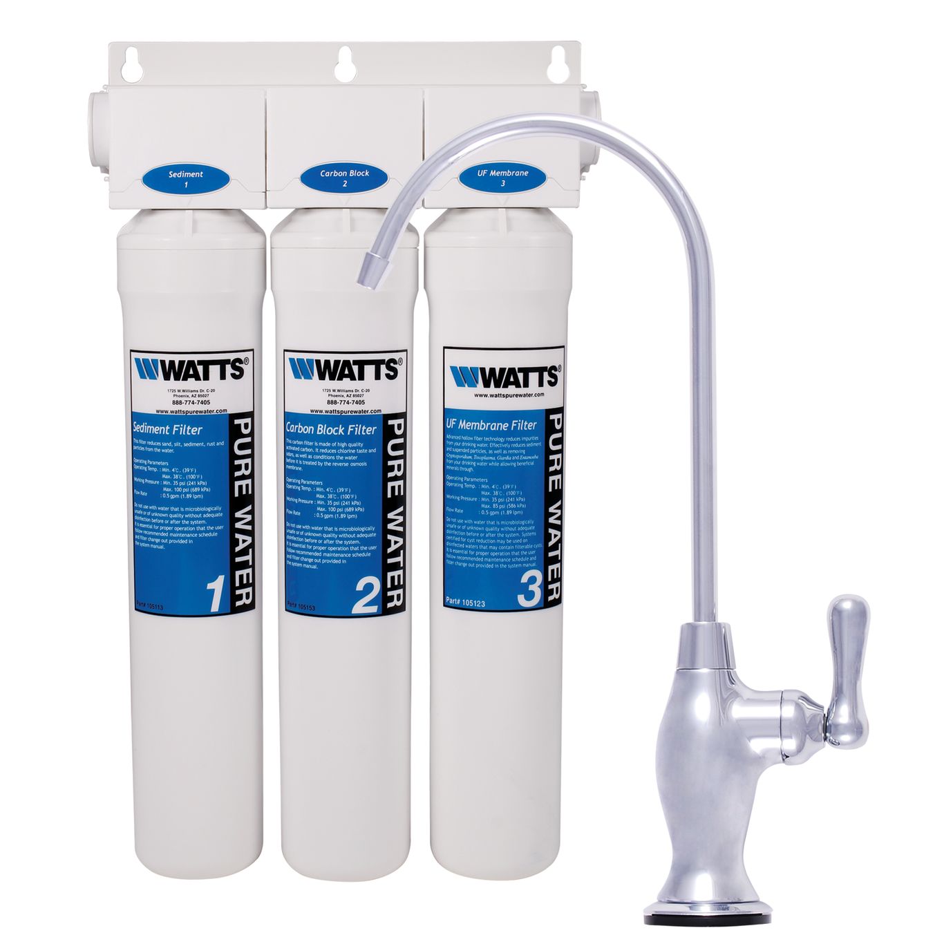 Watts, 7100106 - Three Stage Kwik-Change Uf Membrane Filtration System