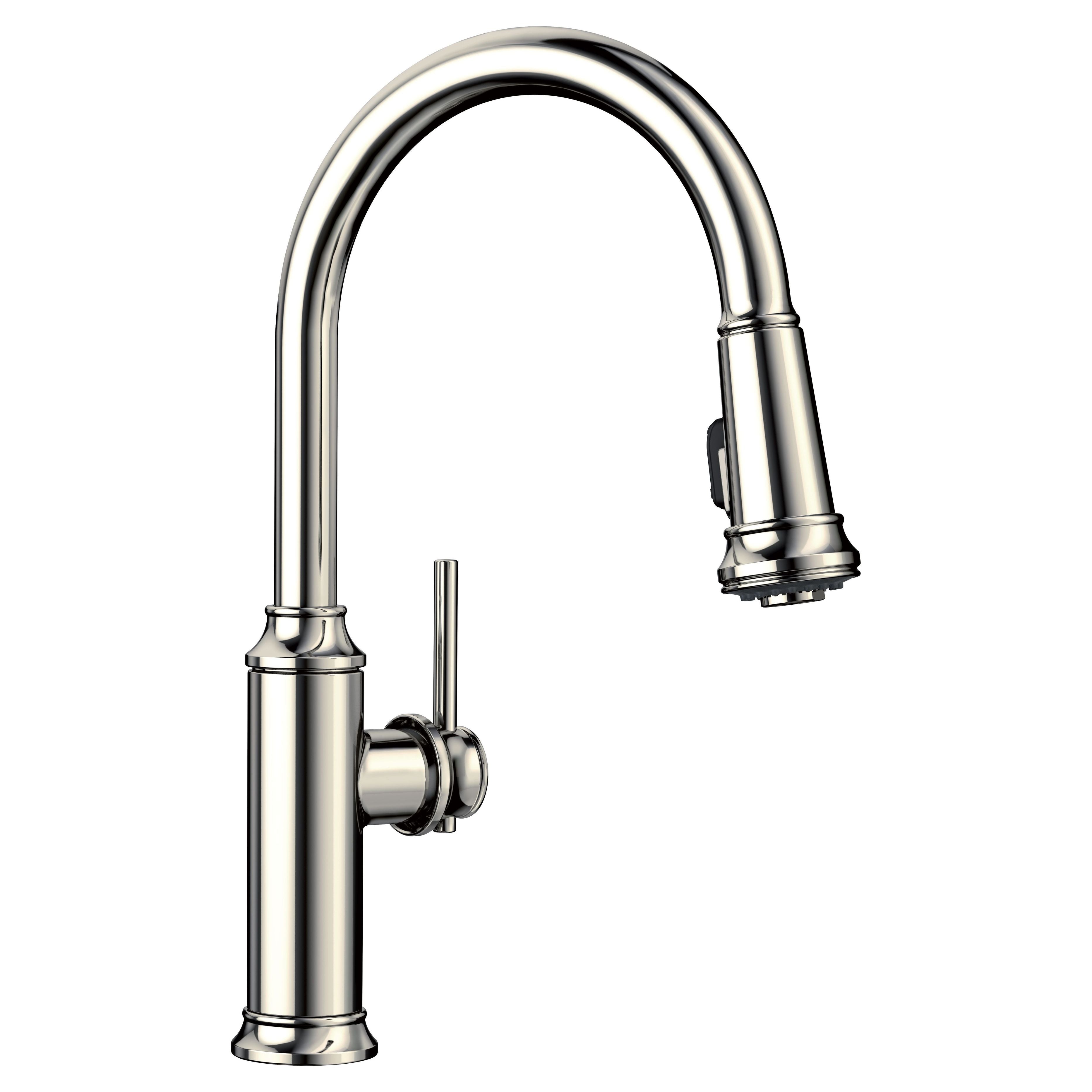 Blanco, Blanco 442502 Empressa 1.5 GPM High Arc Pull-Down Dual Spray Kitchen Faucet in Polished Nickel