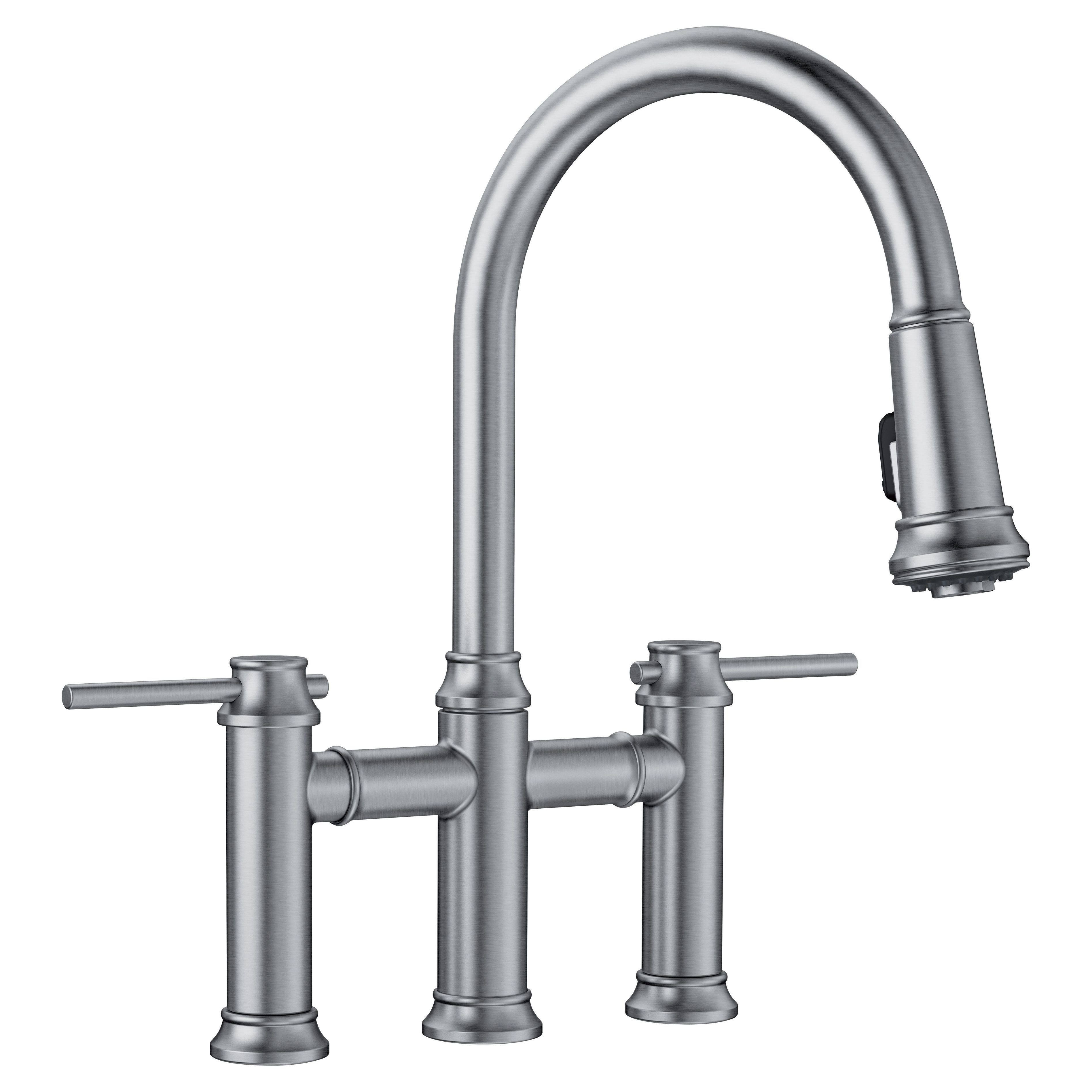 Blanco, Blanco 442505 Empressa 1.5 GPM Pull-Down Dual Spray Bridge Kitchen Faucet in Stainless