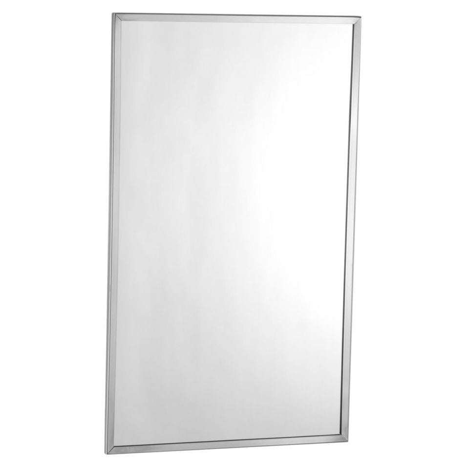 Bobrick, Bobrick 1658 1830 - 18" x 30" Tempered Glass Channel Frame Mirror in Polished Stainless Steel