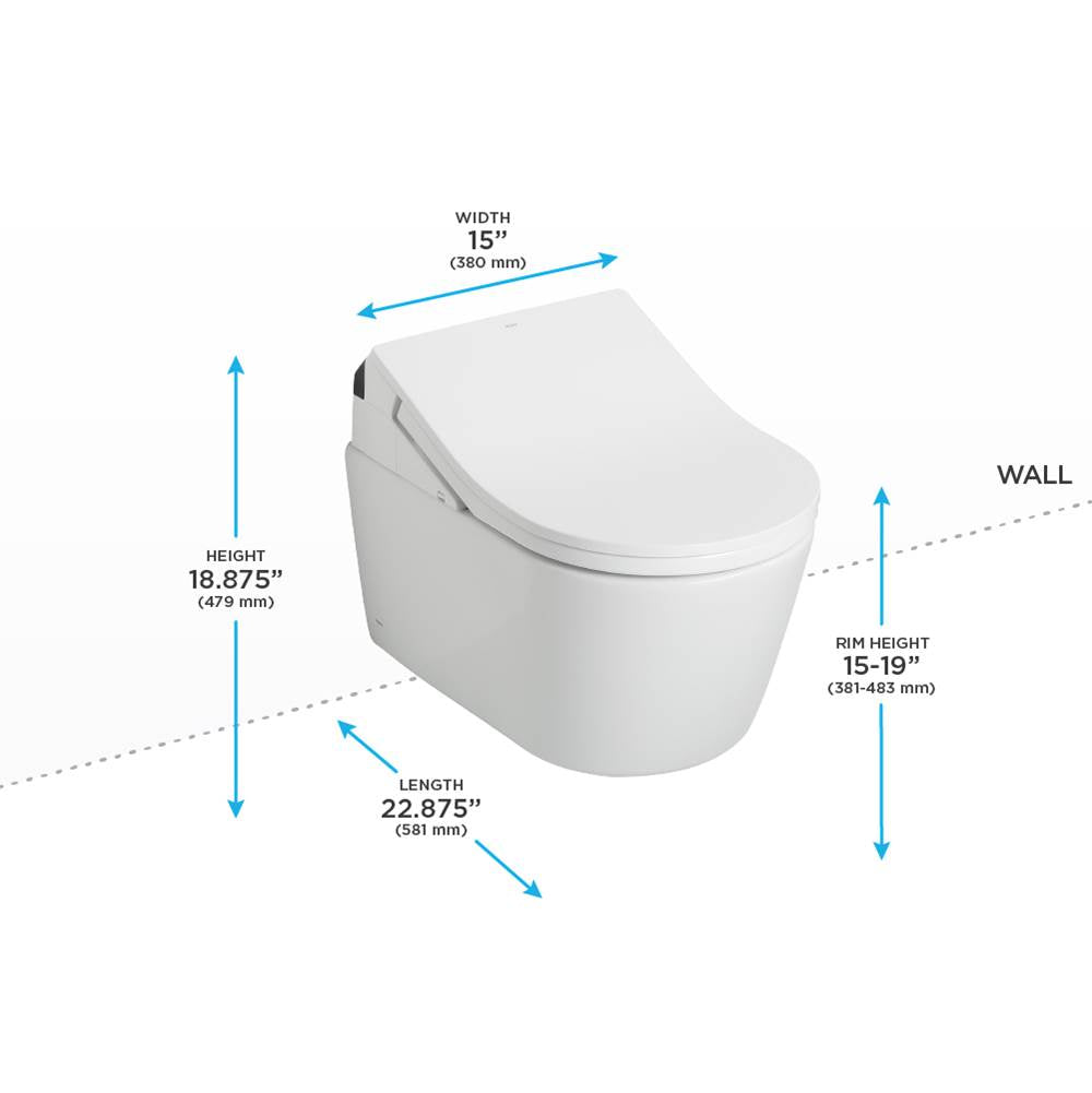 Toto, CWT4474047CMFGA#MS - WASHLET+ RP Wall-Hung D-Shape Toilet with RX Bidet Seat and DuoFit In-Wall