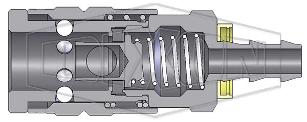 Dixon Valve, Dixon Valve 3FB4 - F-Series Pneumatic Manual Push-Loc Hose Barb Coupler