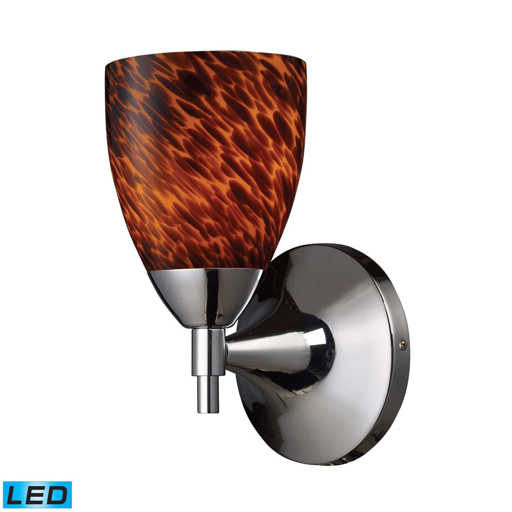 ELK Lighting, ELK Lighting 10150/1PC-ES-LED - Celina 5" Wide 1-Light Wall Lamp in Polished Chrome with Espresso Gl