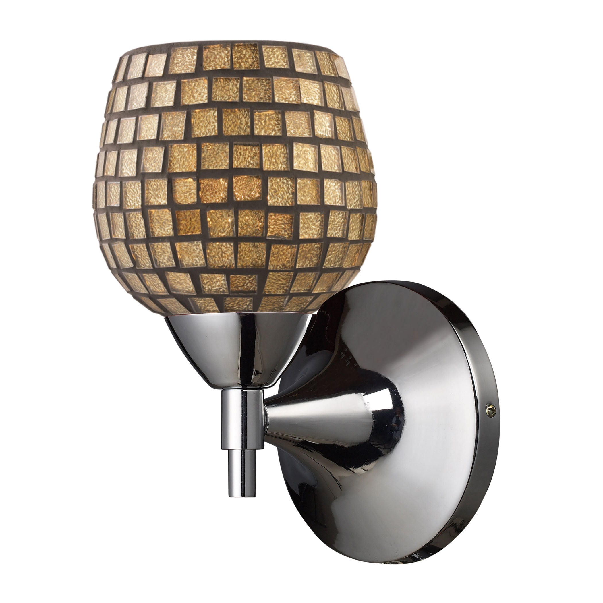 ELK Lighting, ELK Lighting 10150/1PC-GLD - Celina 5" Wide 1-Light Wall Lamp in Polished Chrome with Gold Mosaic Gl