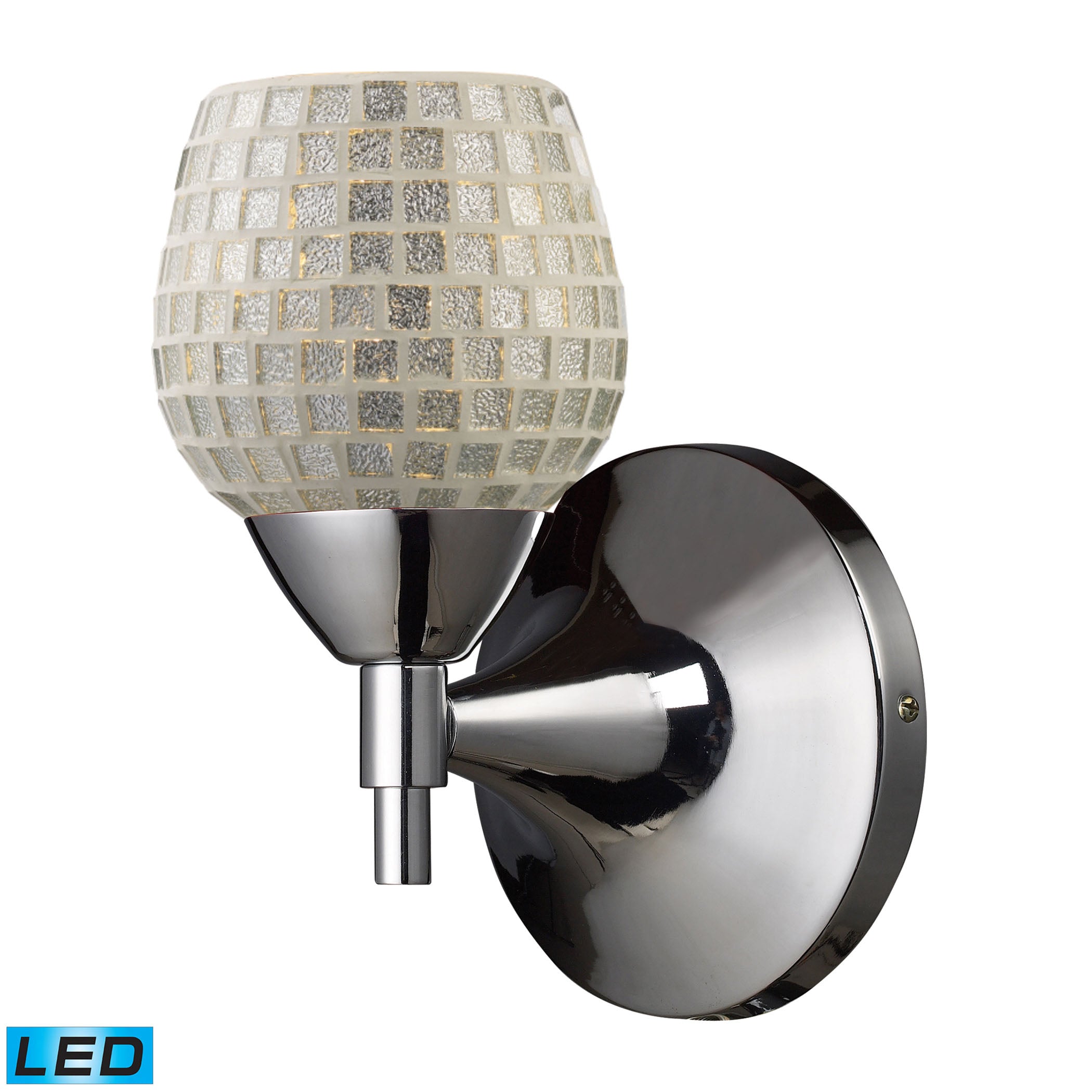 ELK Lighting, ELK Lighting 10150/1PC-SLV-LED - Celina 5" Wide 1-Light Wall Lamp in Polished Chrome with Silver Glass - Includes LED Bulb