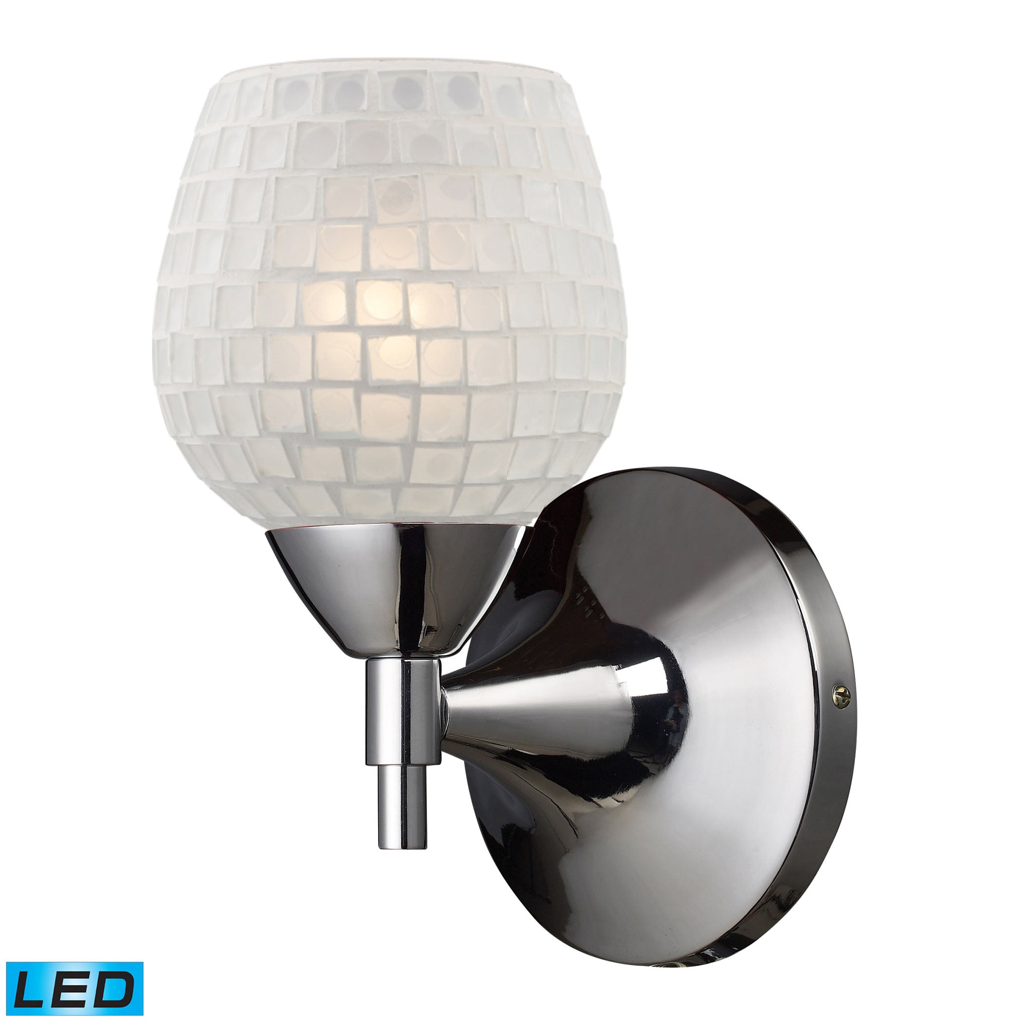 ELK Lighting, ELK Lighting 10150/1PC-WHT-LED - Celina 5" Wide 1-Light Wall Lamp in Polished Chrome with White Glas