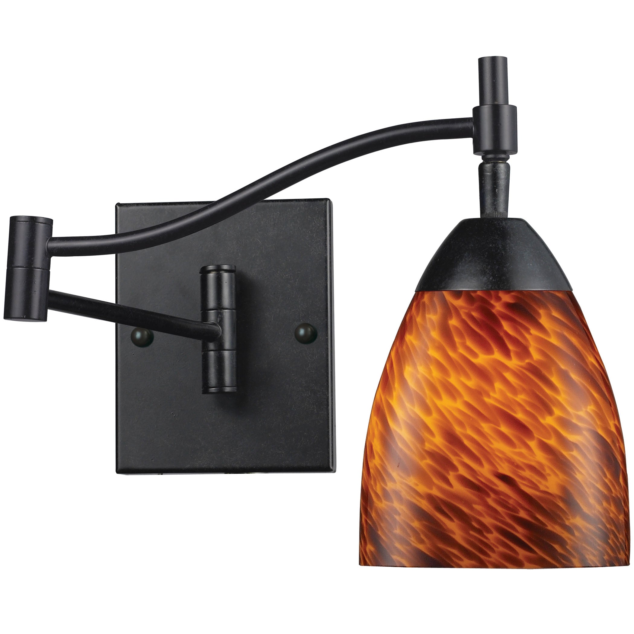 ELK Lighting, ELK Lighting 10151/1DR-ES - Celina 10" Wide 1-Light Swingarm Wall Lamp in Dark Rust with Espresso Gl