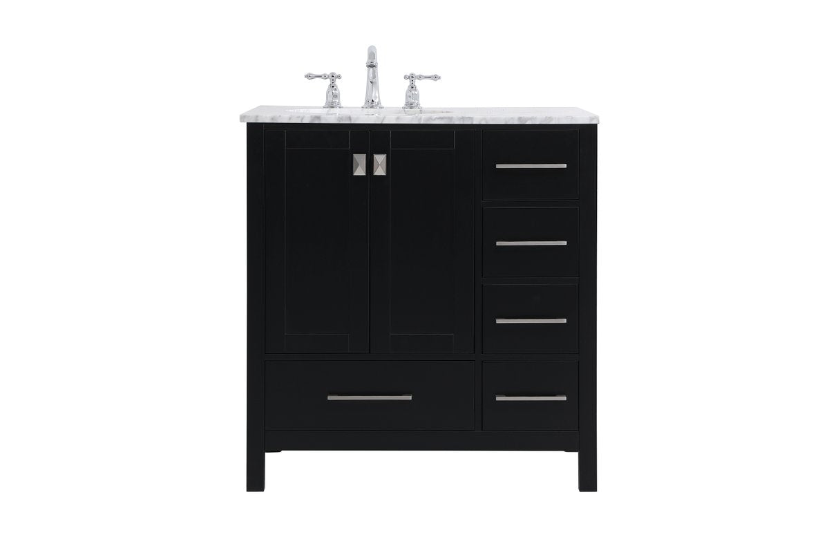 Elegant Decor, Elegant Decor VF18932BK 32" Single Bathroom Vanity in Black