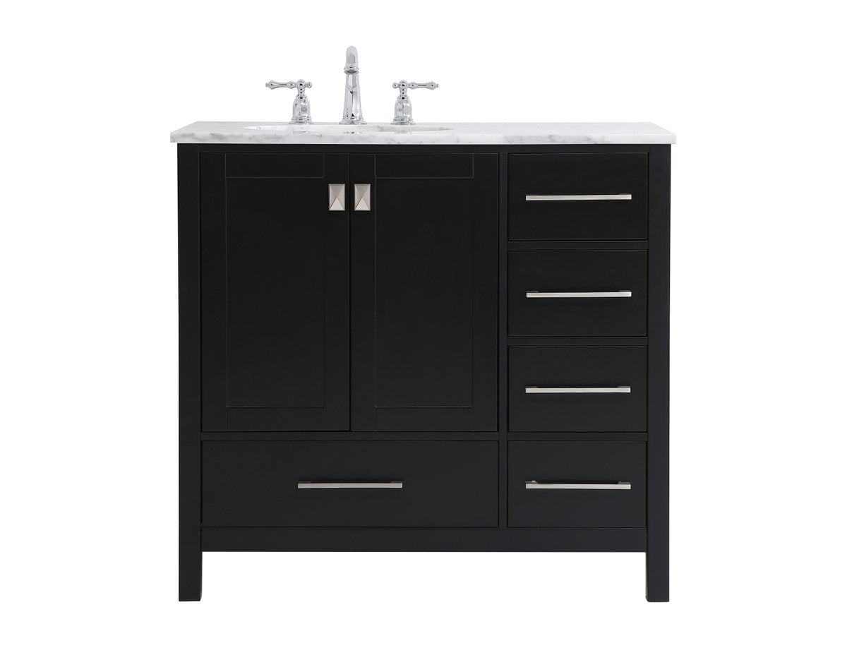 Elegant Decor, Elegant Decor VF18936BK 36" Single Bathroom Vanity in Black