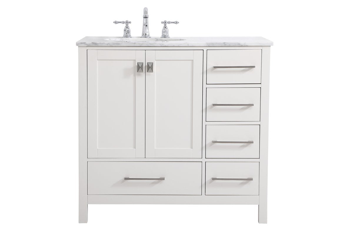 Elegant Decor, Elegant Decor VF18936WH 36" Single Bathroom Vanity in White