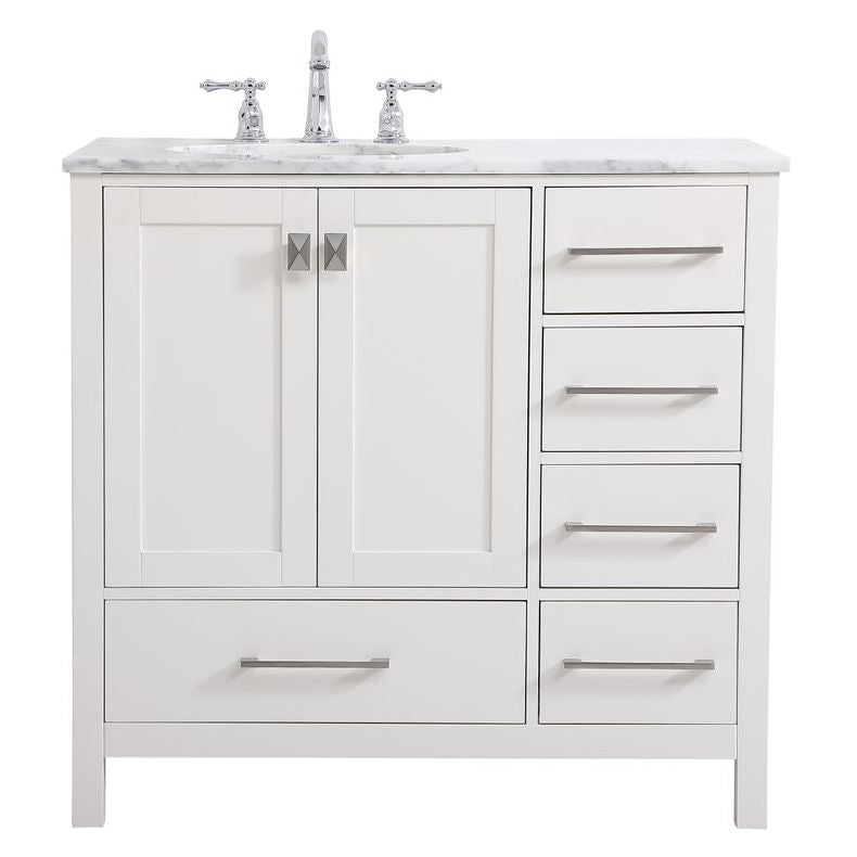 Elegant Decor, Elegant Decor VF18936WH 36" Single Bathroom Vanity in White