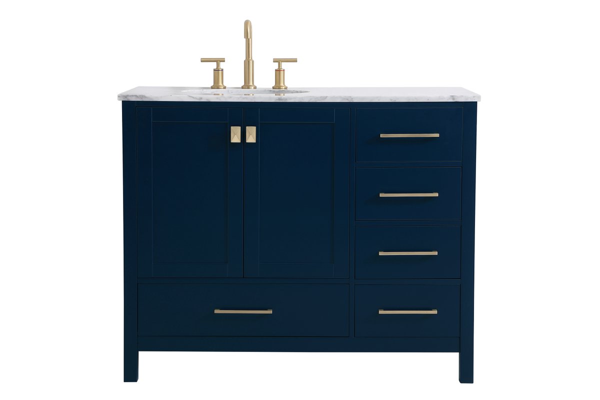 Elegant Decor, Elegant Decor VF18942BL 42" Single Bathroom Vanity in Blue