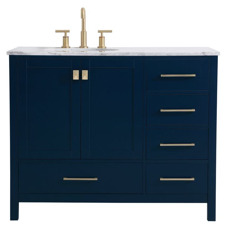 Elegant Decor, Elegant Decor VF18942BL 42" Single Bathroom Vanity in Blue