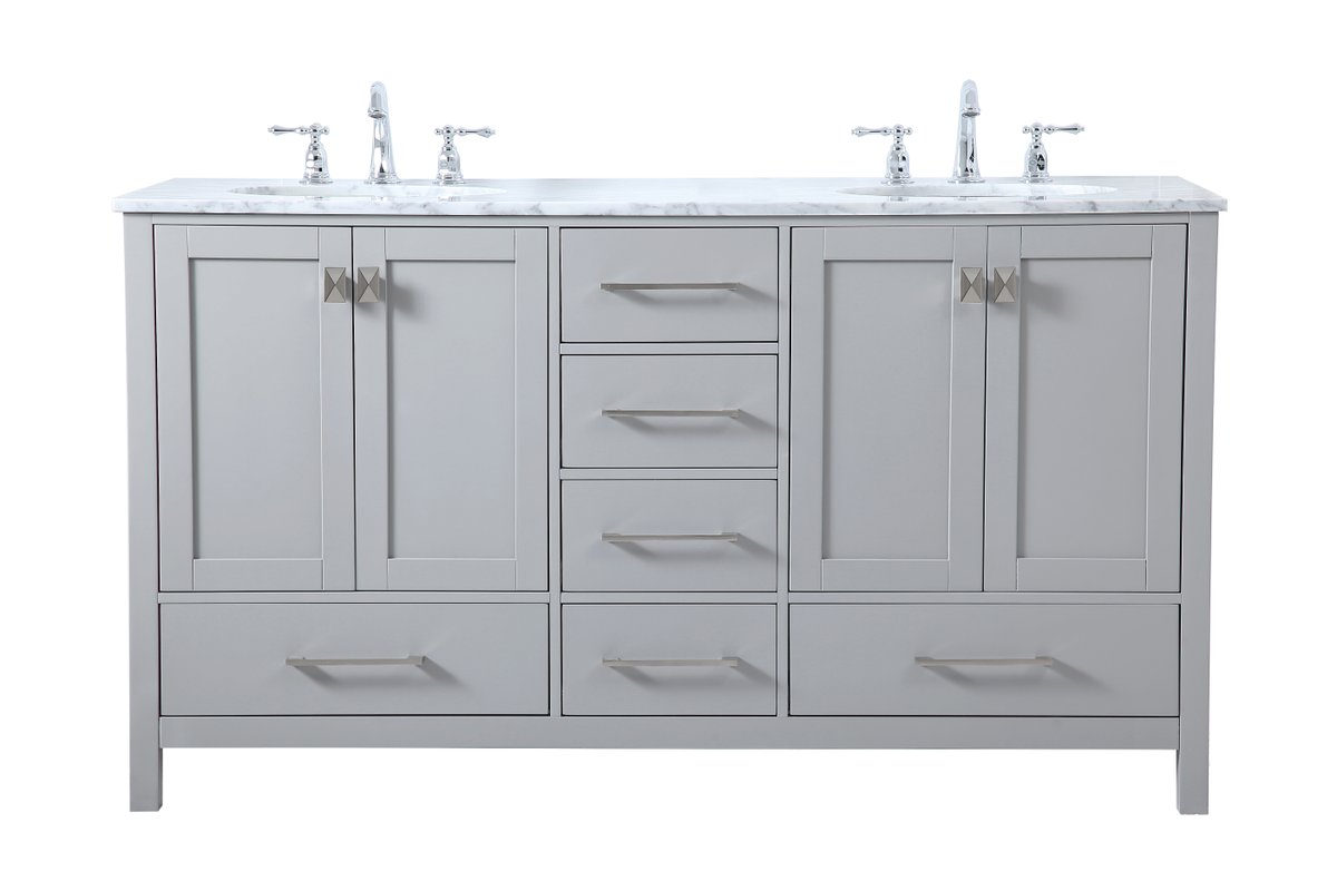 Elegant Decor, Elegant Decor VF18960DGR 60" Double Bathroom Vanity in Gray