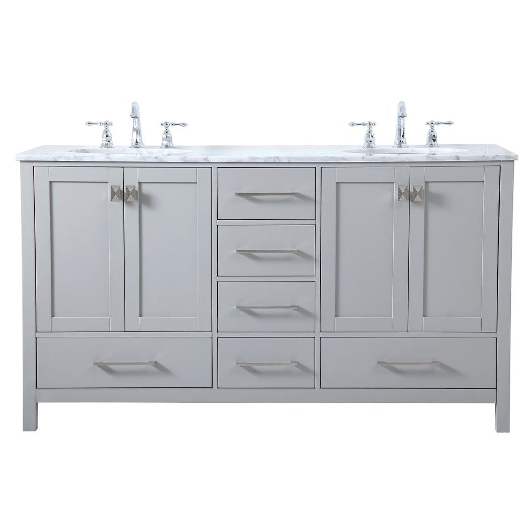 Elegant Decor, Elegant Decor VF18960DGR 60" Double Bathroom Vanity in Gray