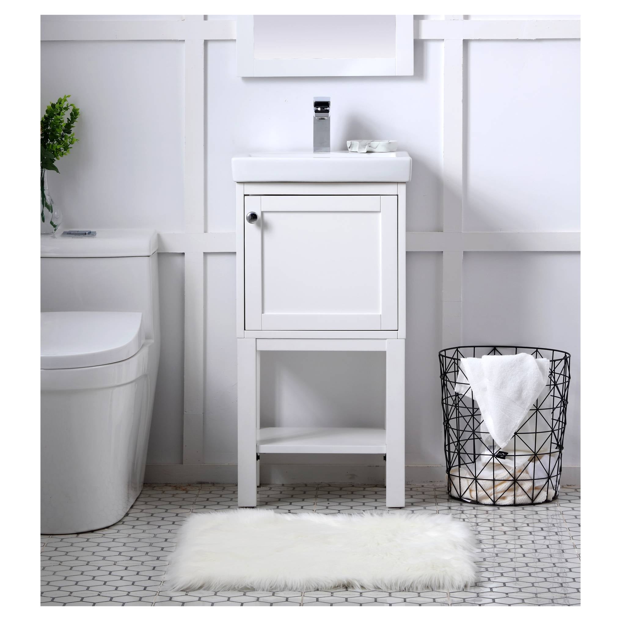 Elegant Decor, Elegant Decor VF2518WH 18" Single Bathroom Vanity Set in White