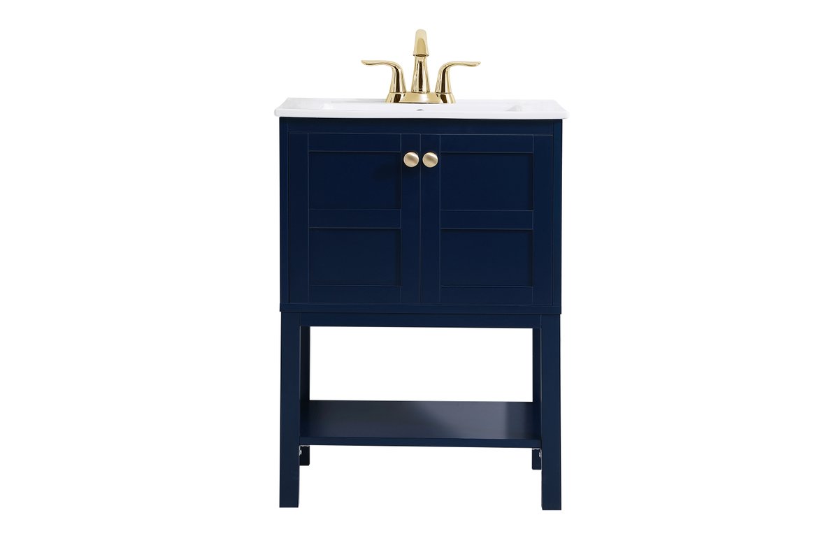 Elegant Decor, Elegant Decor VF2524BL 24" Bathroom Vanity in Blue