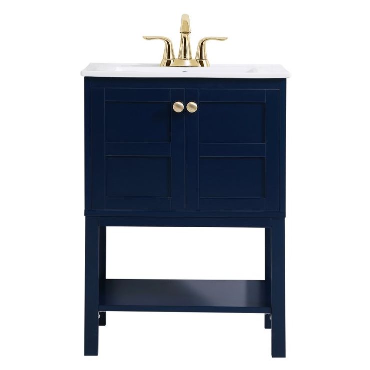 Elegant Decor, Elegant Decor VF2524BL 24" Bathroom Vanity in Blue