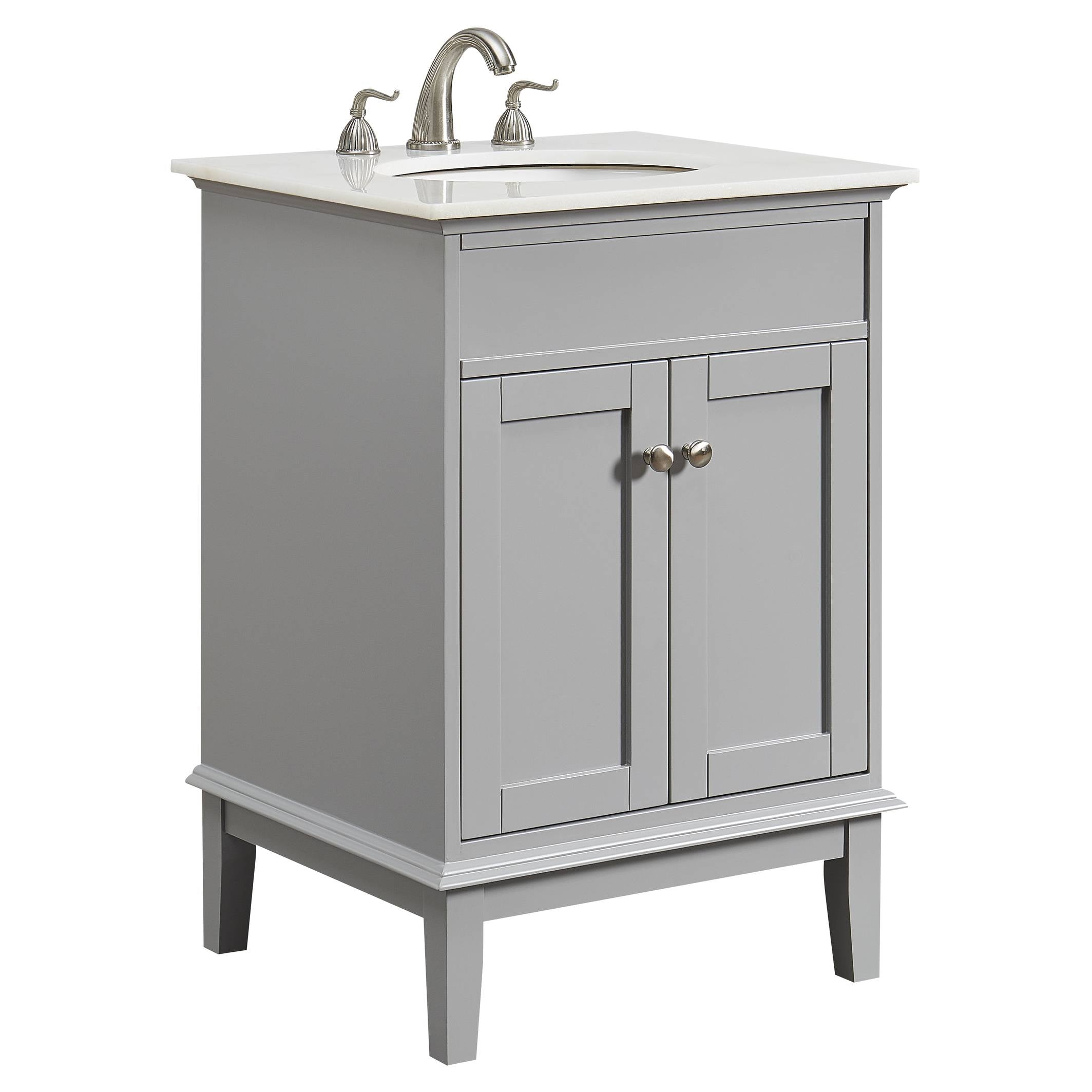 Elegant Decor, Elegant Decor VF30124GR 24" Single Bathroom Vanity Set in Grey