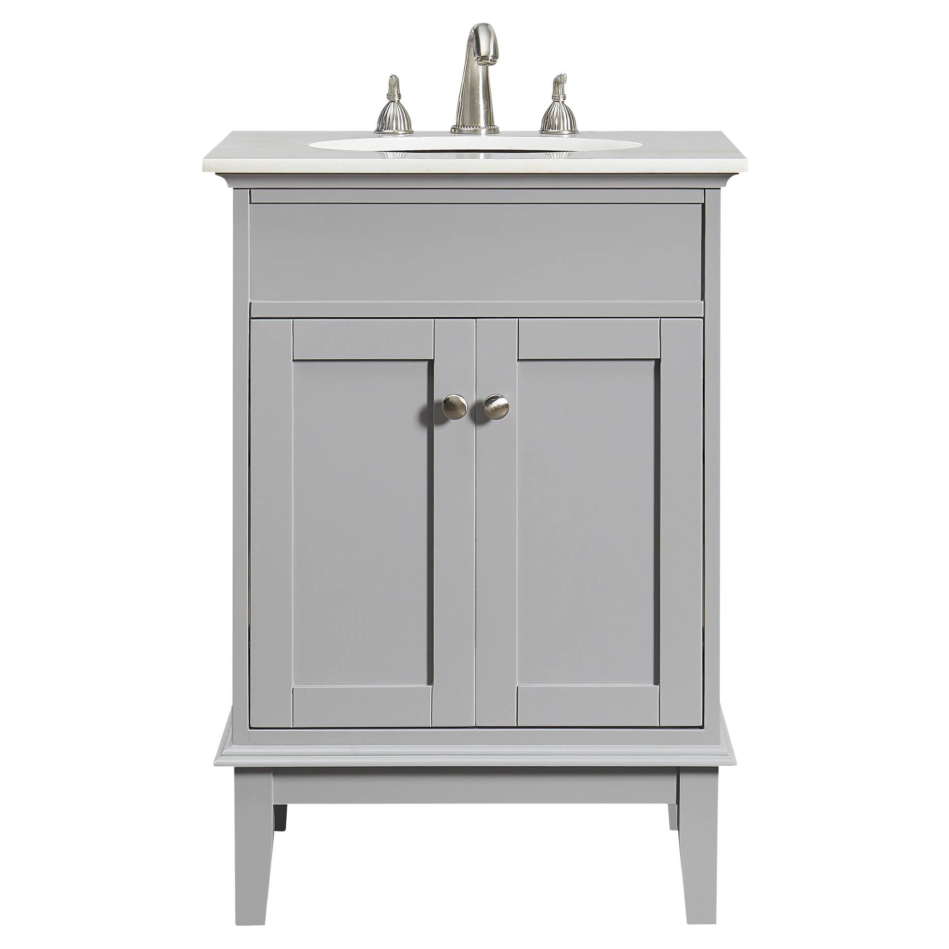 Elegant Decor, Elegant Decor VF30124GR 24" Single Bathroom Vanity Set in Grey