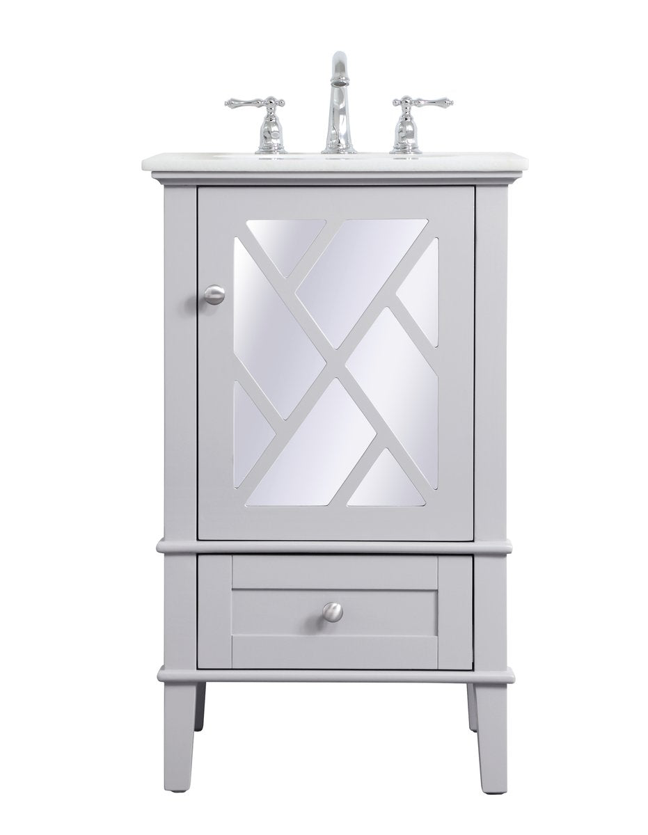 Elegant Decor, Elegant Decor VF30221GR 21" Single Bathroom Vanity Set in Grey