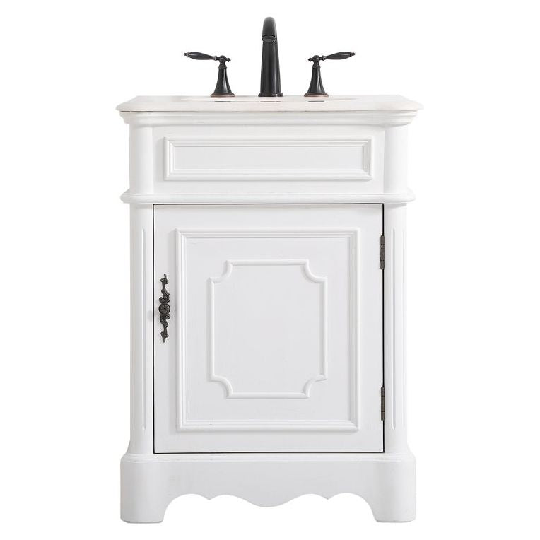 Elegant Decor, Elegant Decor VF30424AW 24" Single Bathroom Vanity in Antique White