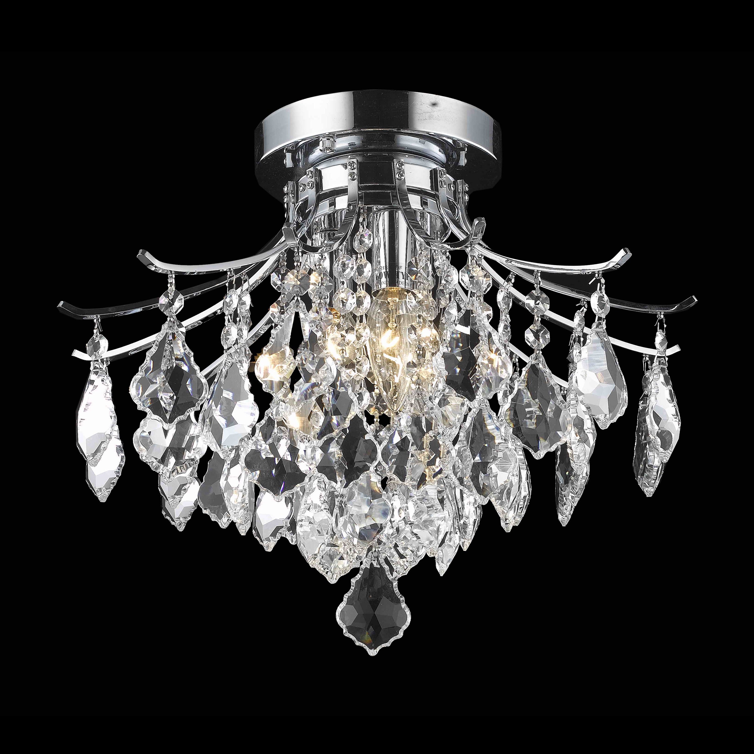 Elegant Decor, Elegant Lighting Amelia 3 Light 16" Flush Mount