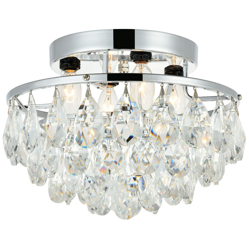 Elegant Decor, Elegant Lighting Clara 4 Light 14" Flush Mount - LD9805F14