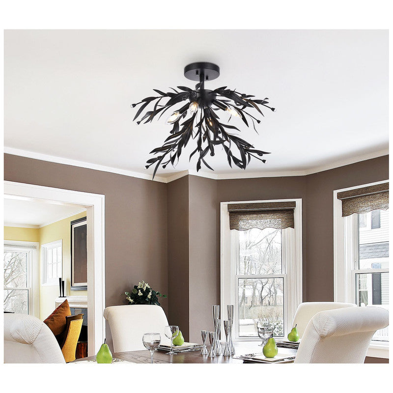 Elegant Decor, Elegant Lighting Priscilla 4 Light 23" Flush Mount