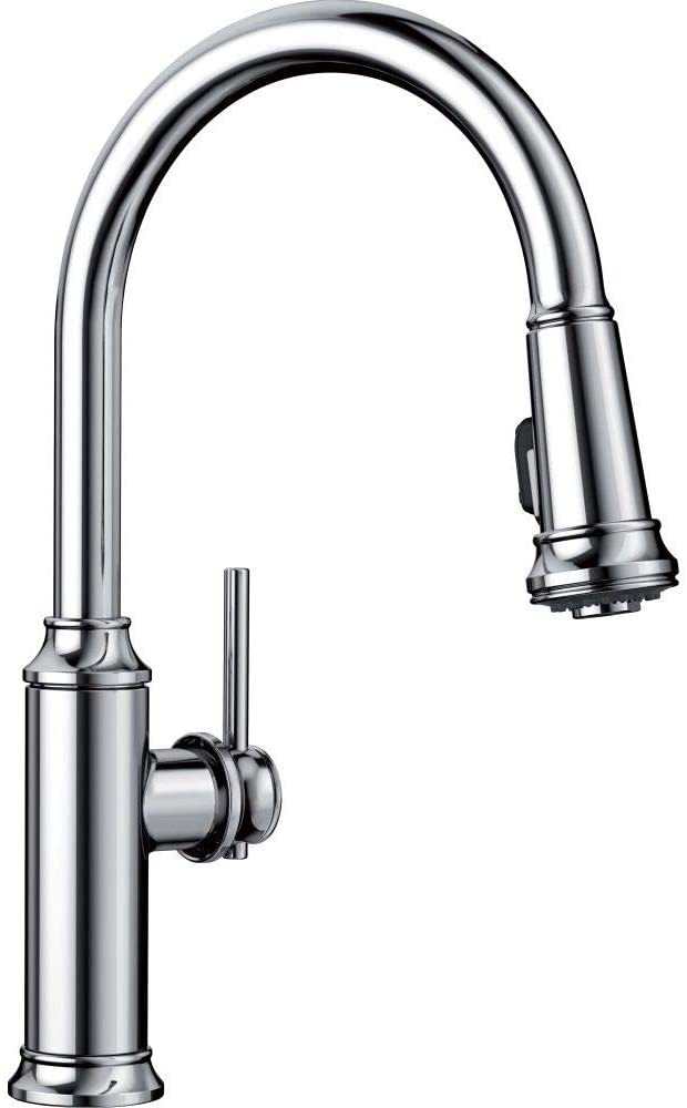 Blanco, Empressa High Arc Pull-Down Dual Spray Kitchen Faucet 1.5 gpm - Chrome