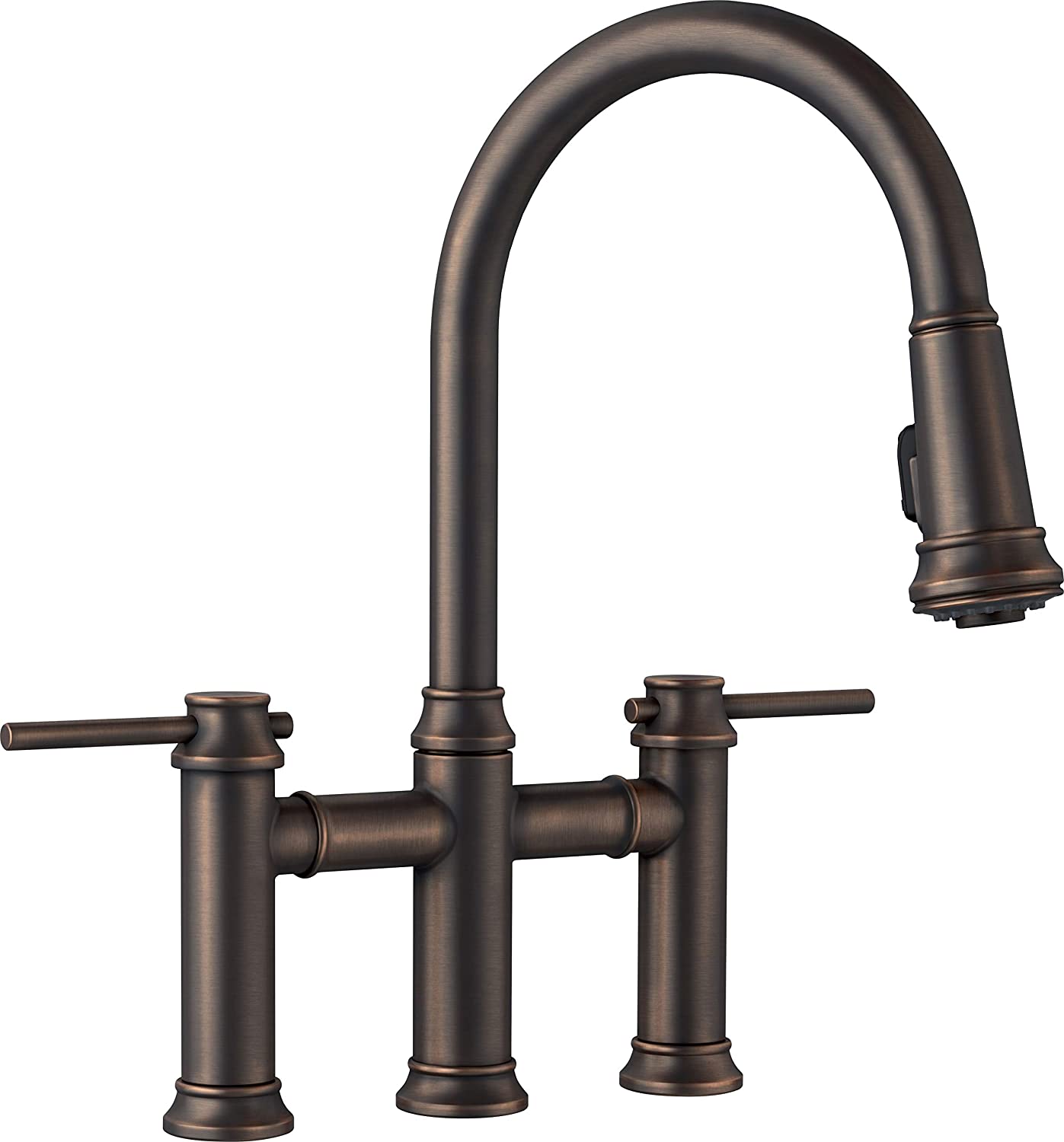 Blanco, Empressa Pull-Down Dual Spray Bridge Kitchen Faucet 1.5 gpm - Oil-Rubbed Bronze