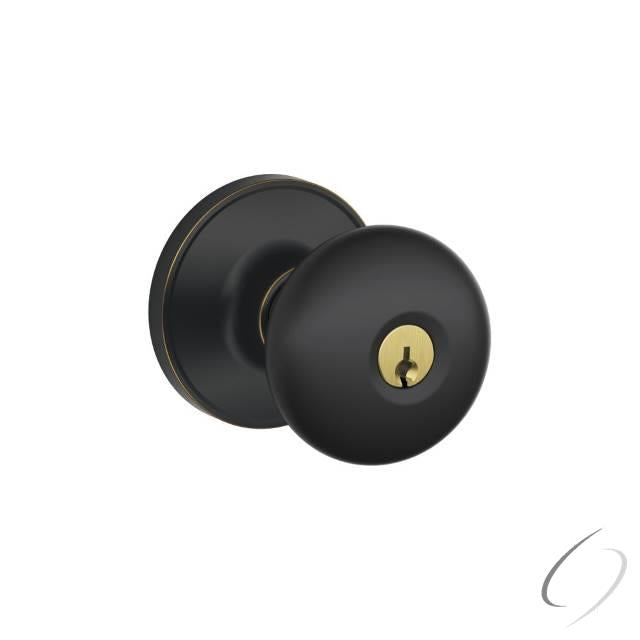 Schlage, Entry Lock Stratus Knob with C Keyway; 16255 Latch and 10101 Strike Aged Bronze Finish