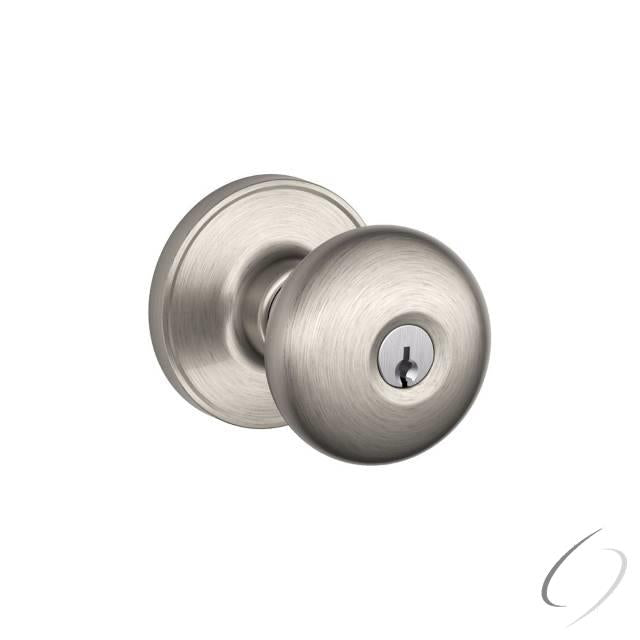 Schlage, Entry Lock Stratus Knob with C Keyway; 16255 Latch and 10101 Strike Satin Nickel Finish