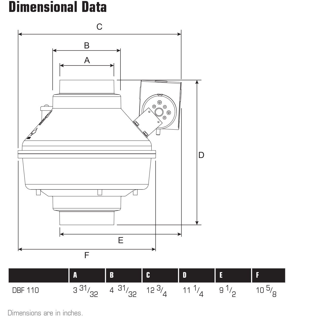 Fantech, Fantech DBF 110 - 4" Duct Booster Fan