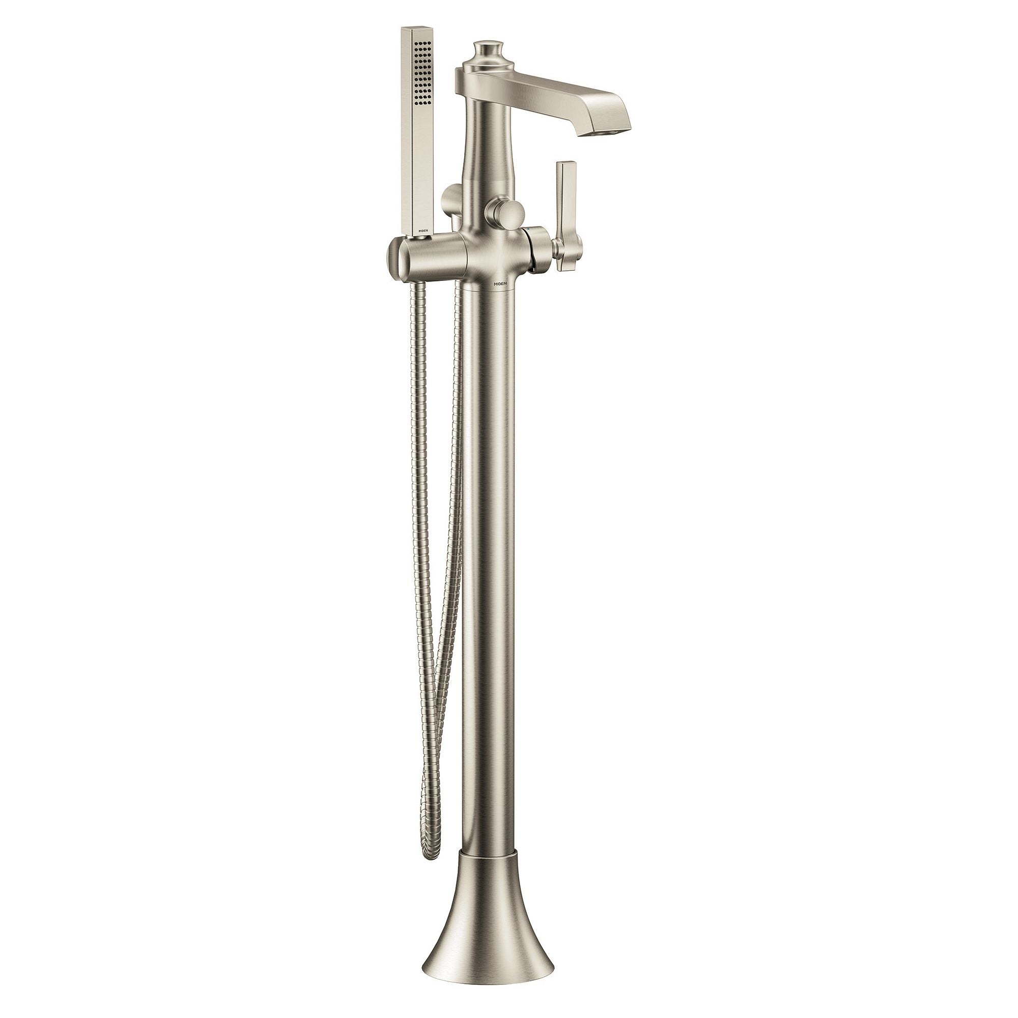 Moen, Flara Brushed Nickel One-Handle Tub Filler Includes Hand Shower