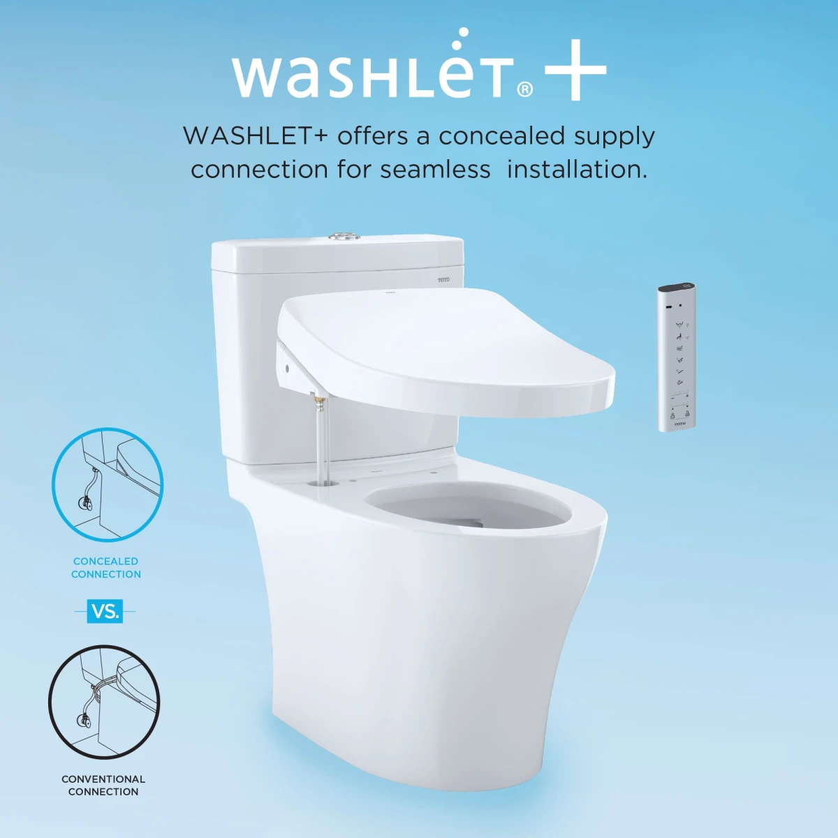 Toto, MW6423056CUFGA#01 - WASHLET+ Nexus 1G One-Piece Elongated 1.0 GPF Toilet with Auto Flush S550e