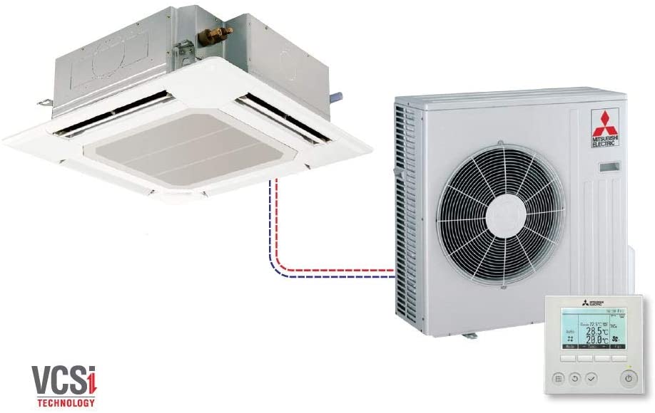 Mitsubishi, Mitsubishi SLZ-KF18NA.TH - Energy Star 4 Way Ceiling Cassette style ductless split system with controller