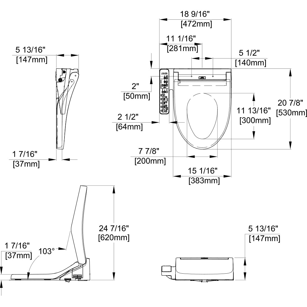 Toto, SW3074#01 - Washlet C2 - Elongated