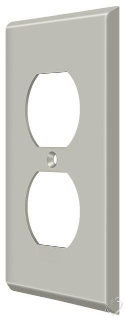 Deltana, SWP4752U15 Switch Plate; Double Outlet; Satin Nickel Finish