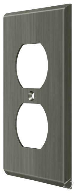 Deltana, SWP4752U15A Switch Plate; Double Outlet; Antique Nickel Finish