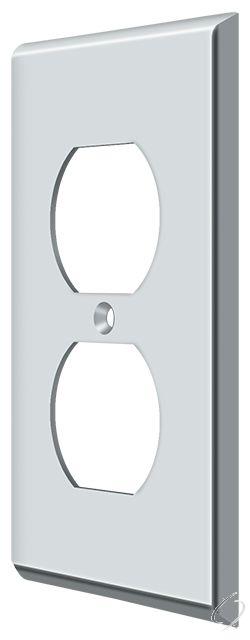 Deltana, SWP4752U26 Switch Plate; Double Outlet; Bright Chrome Finish