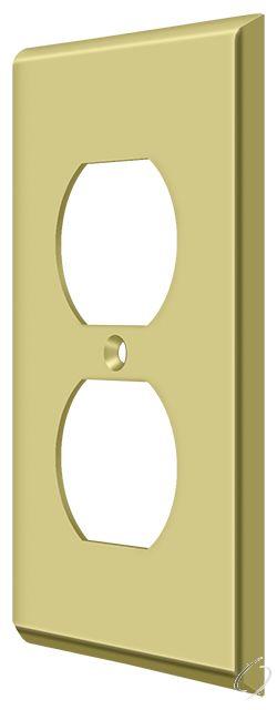 Deltana, SWP4752U3 Switch Plate; Double Outlet; Bright Brass Finish