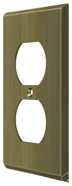 Deltana, SWP4752U5 Switch Plate; Double Outlet; Antique Brass Finish