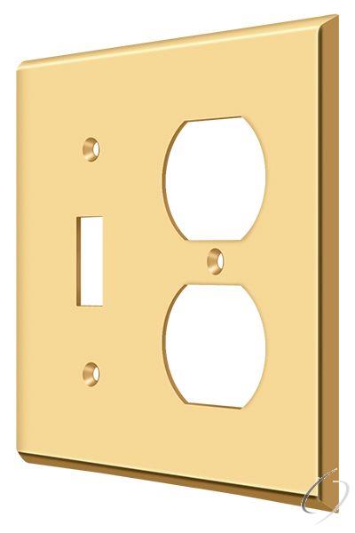 Deltana, SWP4762CR003 Switch Plate; Single Switch/Double Outlet; Lifetime Brass Finish