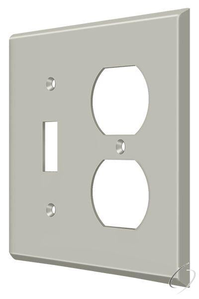 Deltana, SWP4762U15 Switch Plate; Single Switch/Double Outlet; Satin Nickel Finish