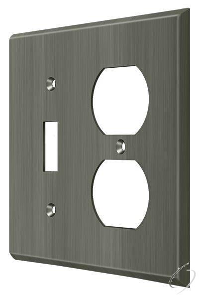 Deltana, SWP4762U15A Switch Plate; Single Switch/Double Outlet; Antique Nickel Finish